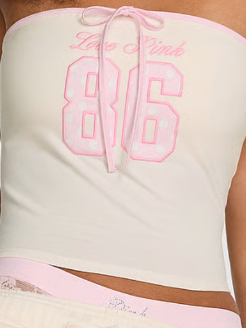 PINK Victoria's Secret Runched tube top polka dot